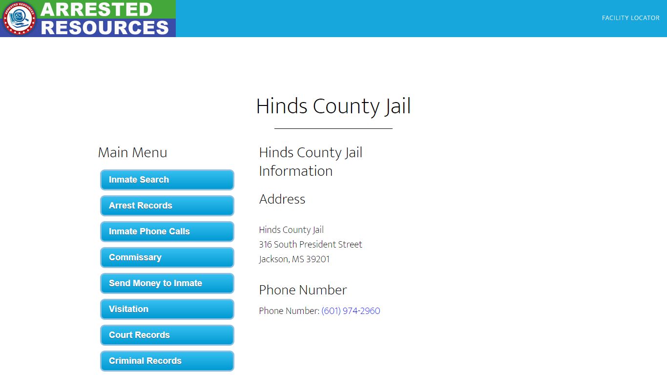Hinds County Jail - Inmate Search - Jackson, MS